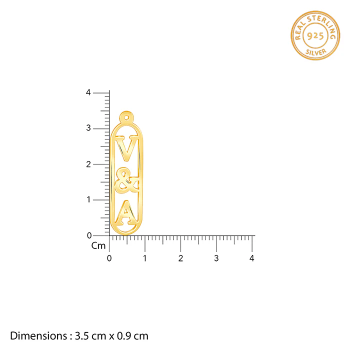 Golden Personalised Bar Initial Pendant For Him - Image 4