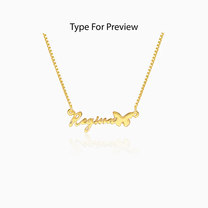 Golden Personalised Butterfly Pendant - Image 2