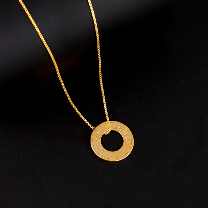 Golden Personalised Circular Pendant For Him - Image 2