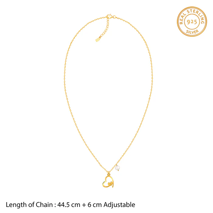 Golden Personalised Classic Heart Necklace - Image 6