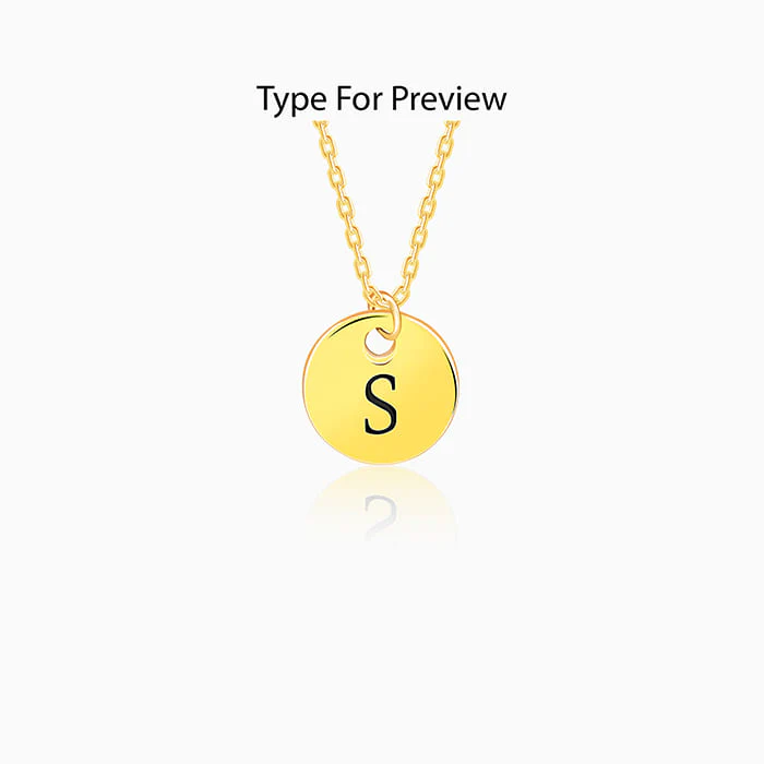 Golden Personalised Classic Initial Pendant with Link Chain - Image 2