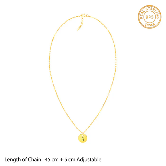 Golden Personalised Classic Initial Pendant with Link Chain - Image 6