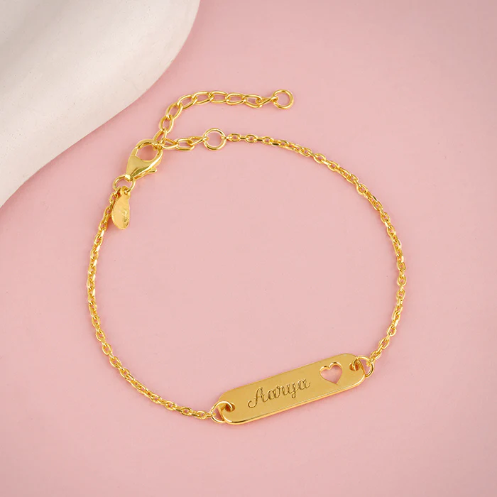 Golden Personalised Cosy Heart Bracelet - Image 2