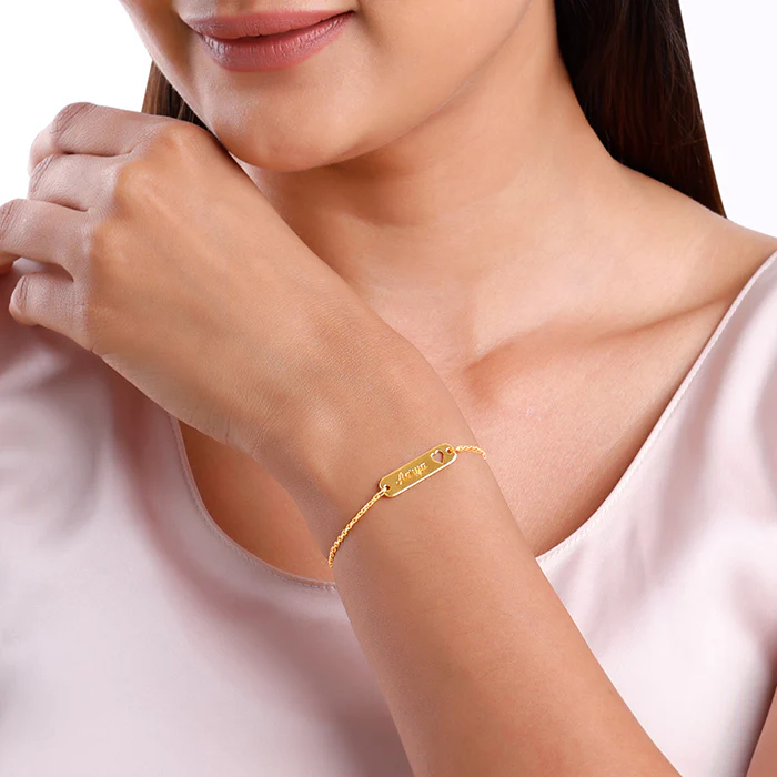 Golden Personalised Cosy Heart Bracelet - Image 3