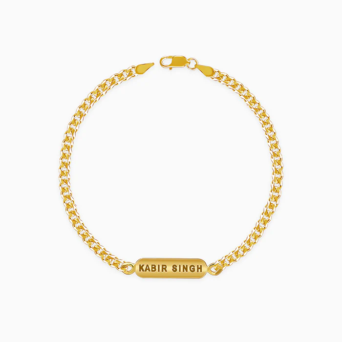 Golden Personalised Cuban Bracelet for Him - Image 2