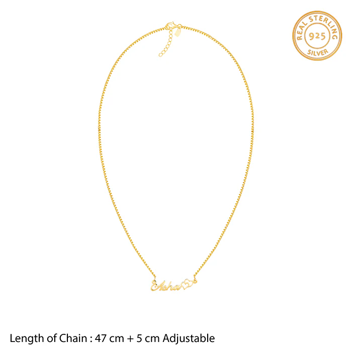 Golden Personalised Dual Heart Necklace - Image 5