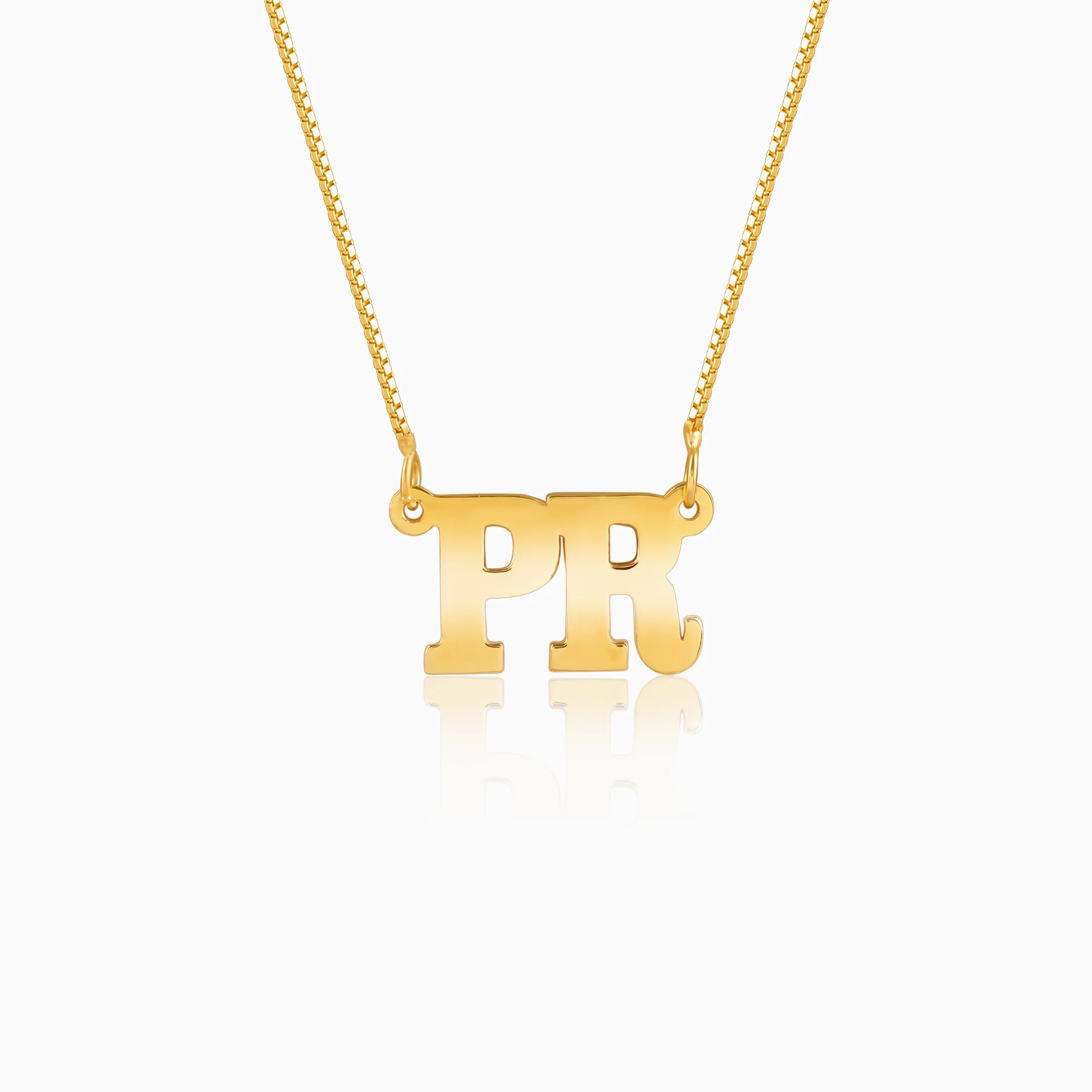 Golden Personalised Dual Initial Necklace - Image 2