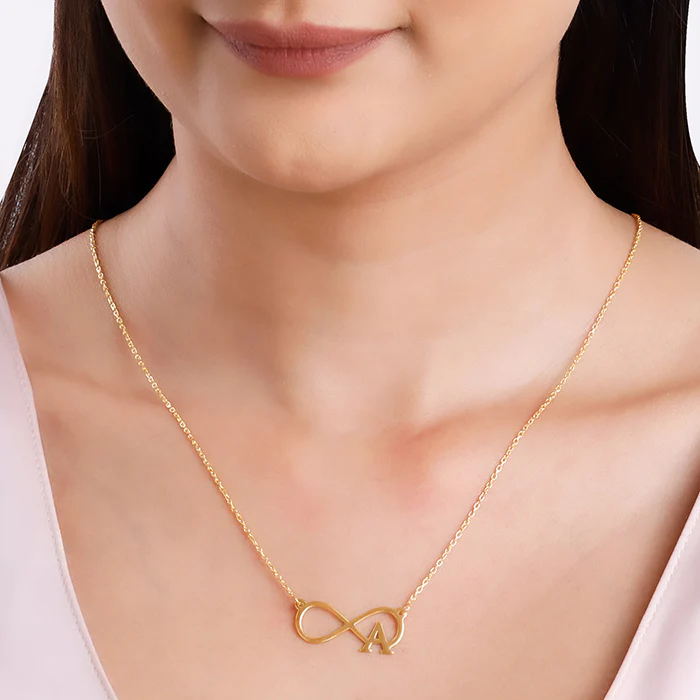 Golden Personalised Infinity Initial Necklace - Image 3
