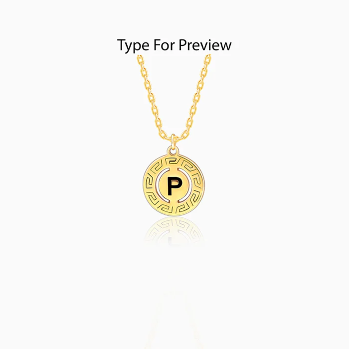 Golden Personalised Initial Grace Pendant with Link Chain - Image 2