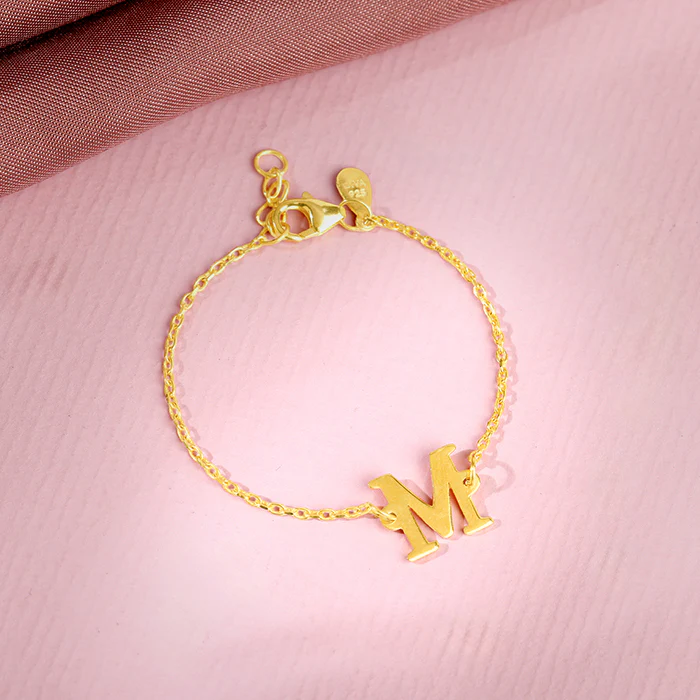 Golden Personalised Initial Kids Bracelet (0 - 2 Years) - Image 2