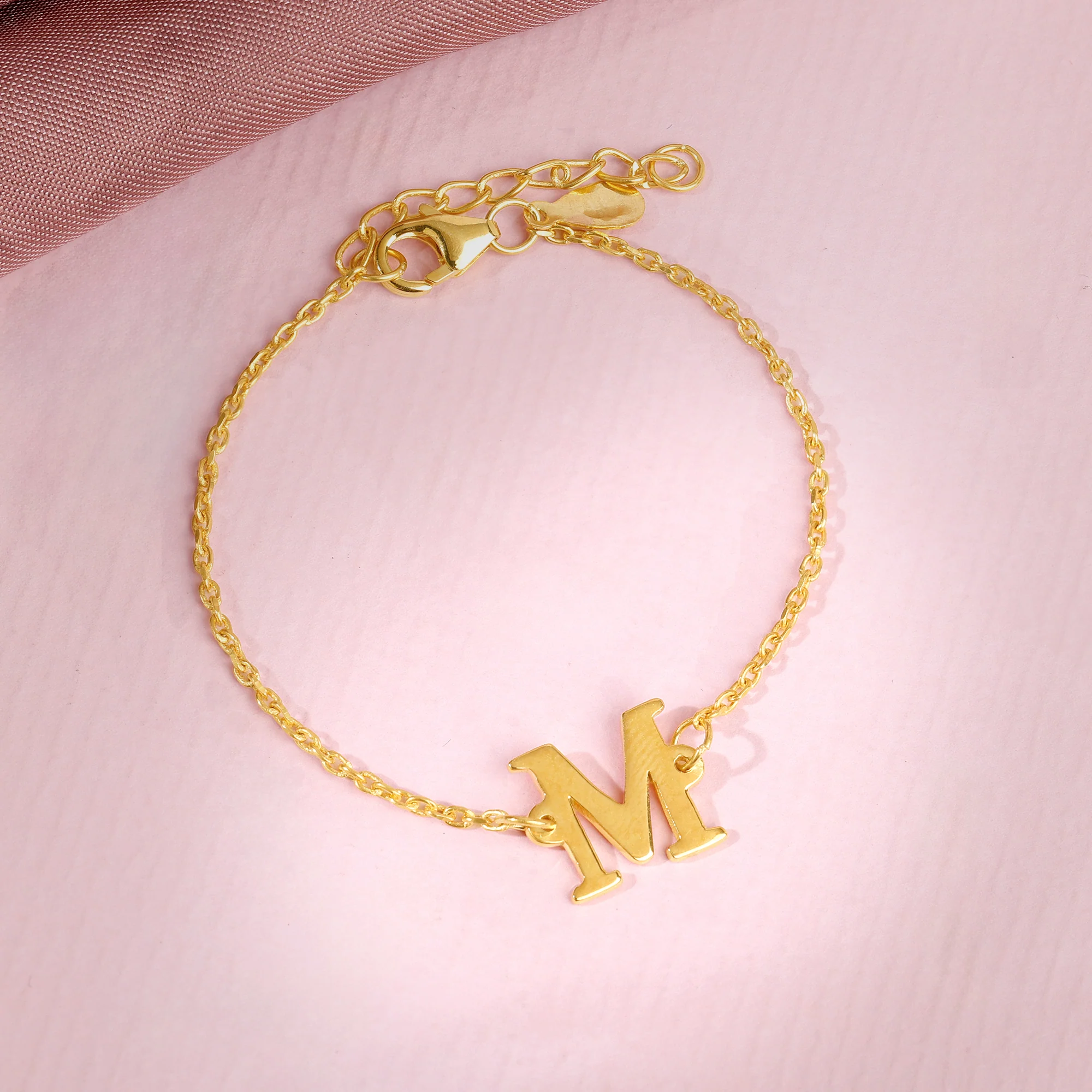 Golden Personalised Initial Kids Bracelet (2 - 8 Years) - Image 2