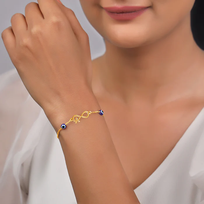 Golden Personalised Initial Nazar Bracelet - Image 4