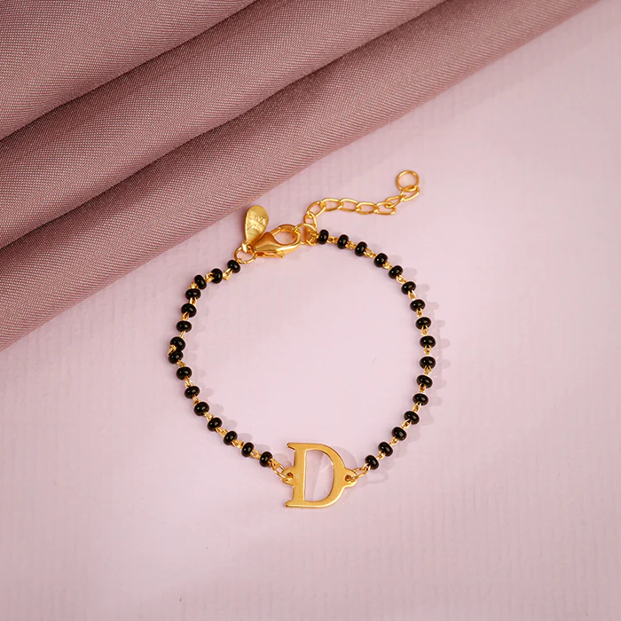 Golden Personalised Initial Nazariya Kids Bracelet (2 - 8 Years) - Image 2