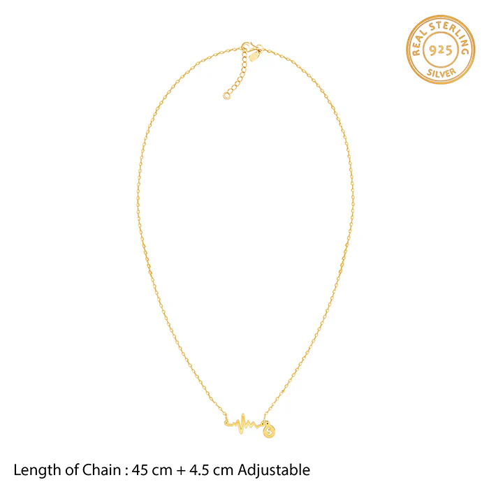Golden Personalised Lifeline Initial Necklace - Image 5