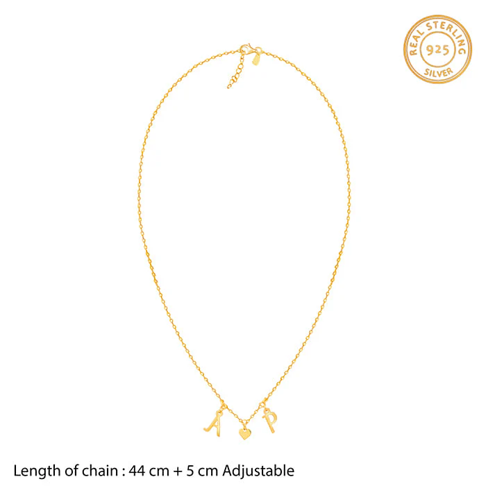 Golden Personalised Love Initials Necklace - Image 5
