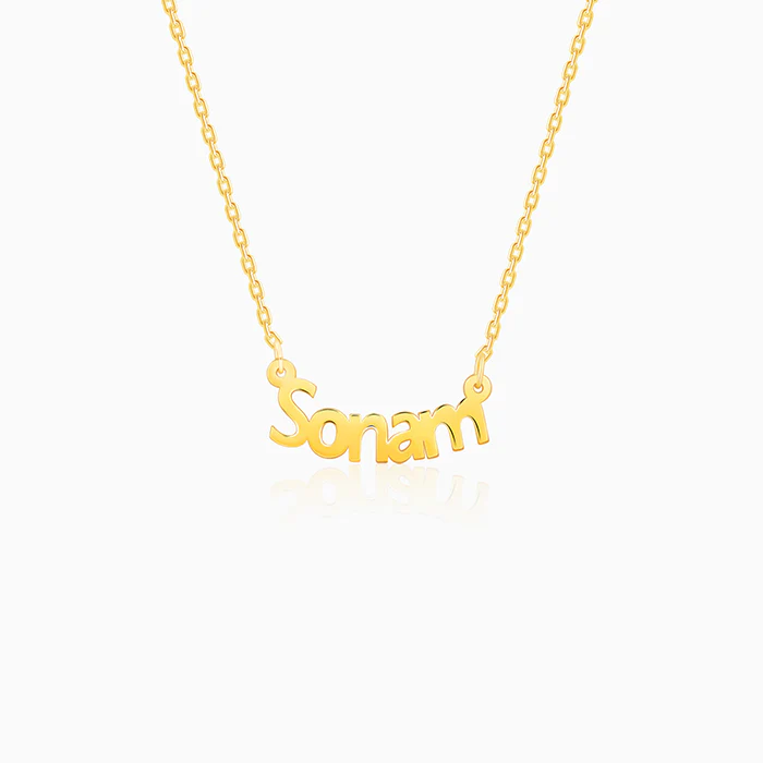 Golden Personalised Name in Bold Necklace