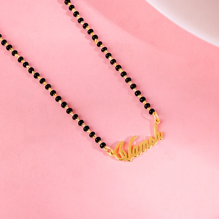 Golden Personalised Name Mangalsutra - Image 2
