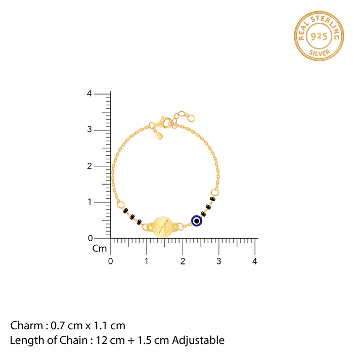 Golden Personalised Nazariya Kids Bracelet (0 - 2 Years) - Image 4