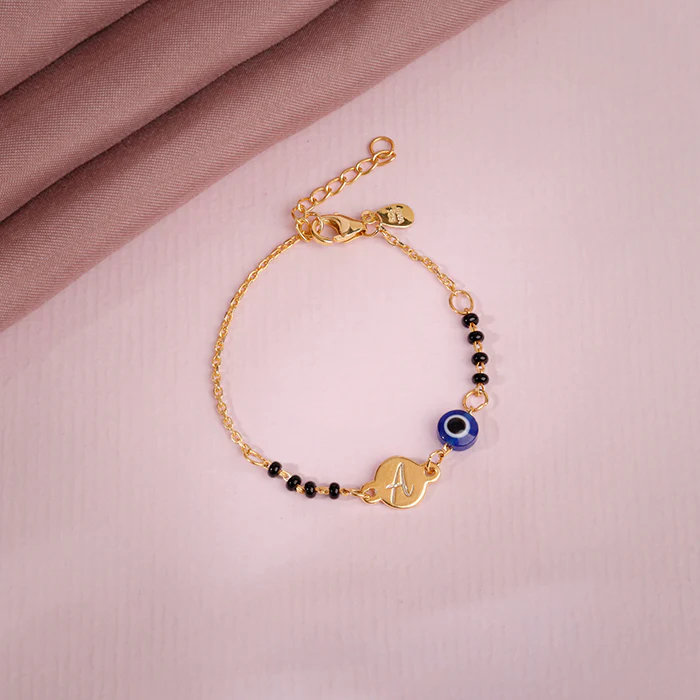 Golden Personalised Nazariya Kids Bracelet (2 - 8 Years) - Image 2