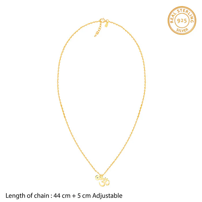 Golden Personalised Om Pendant With Link Chain - Image 5