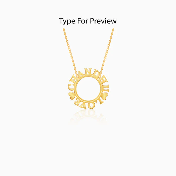 Golden Personalised Round Name Necklace - Image 2