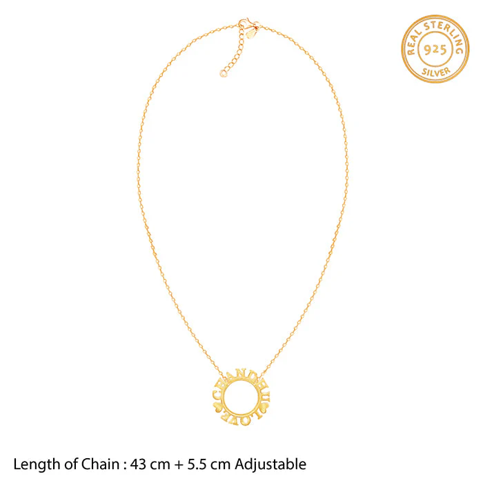 Golden Personalised Round Name Necklace - Image 6