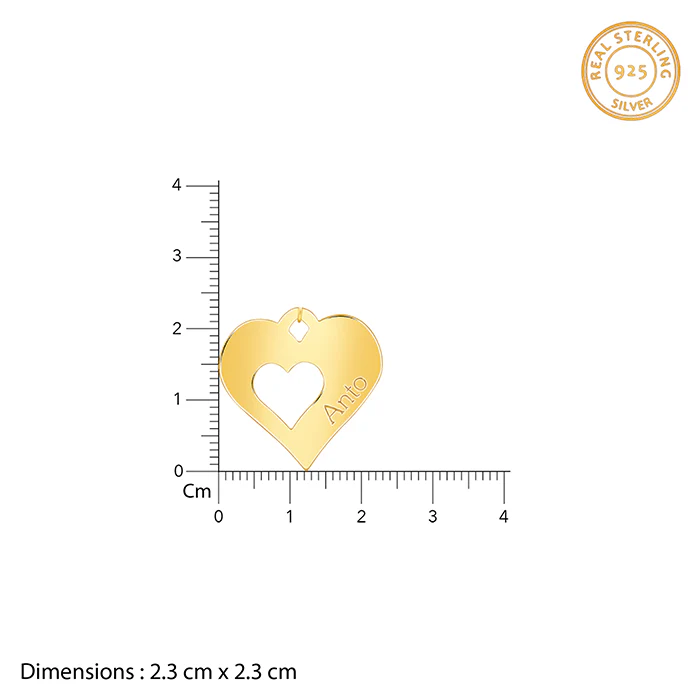 Golden Personalised Shy Heart Pendant - Image 6