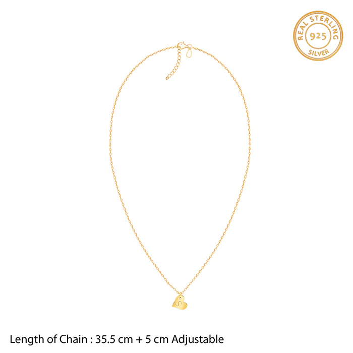 Golden Personalised Shy Heart Pendant - Image 9