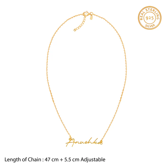 Golden Personalised Signature Name Necklace - Image 5
