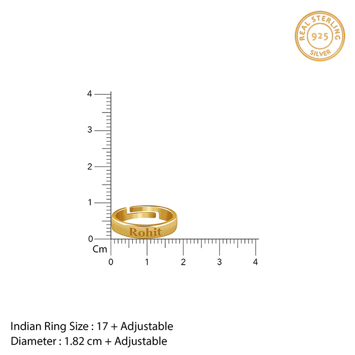 Golden Personalised Signature Ring For Him - Image 5