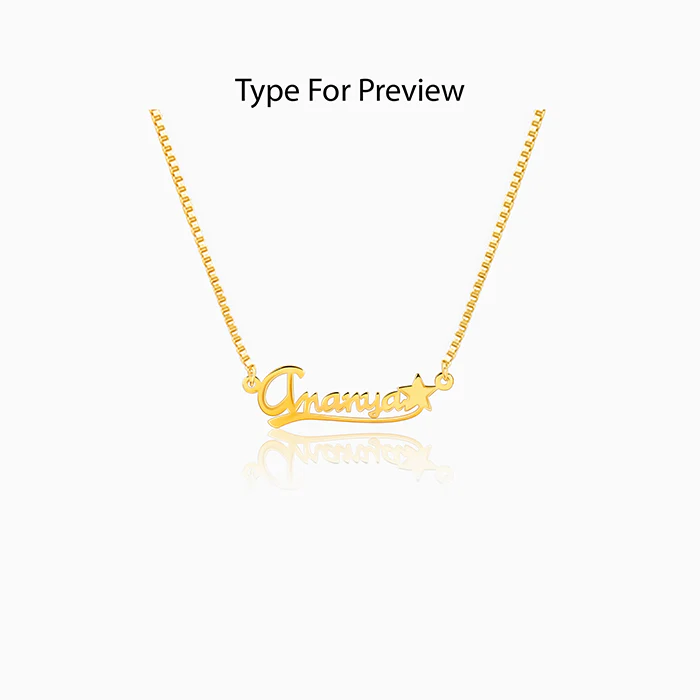 Golden Personalised Star Necklace - Image 2