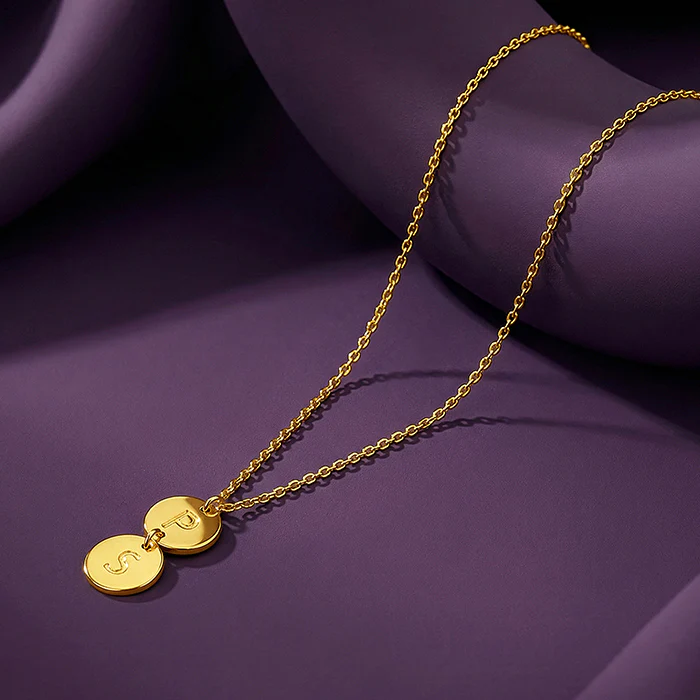 Golden Personalised The Pair Initial Necklace - Image 3
