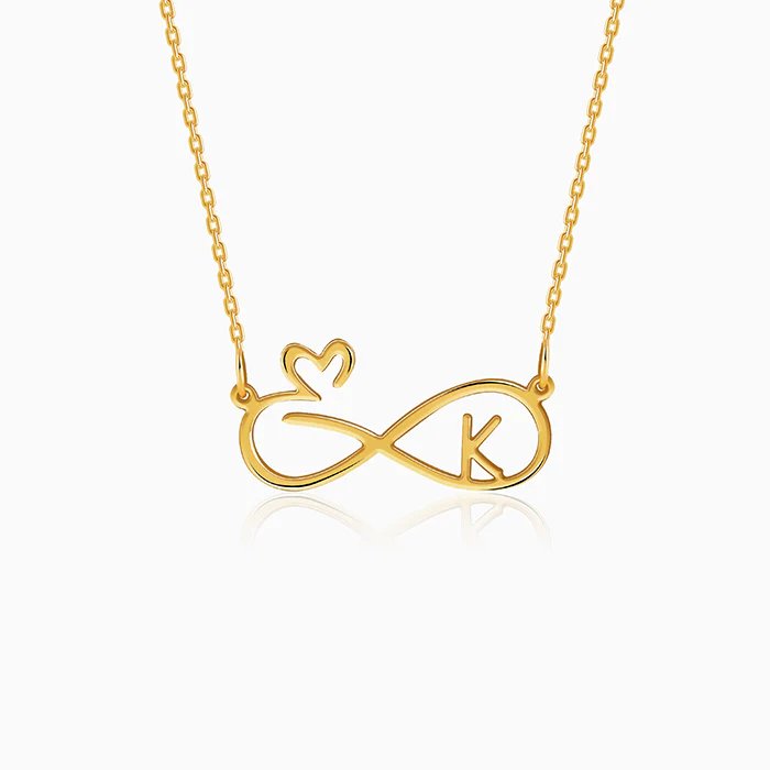 Golden Personalised To Infinity Necklace - Image 2