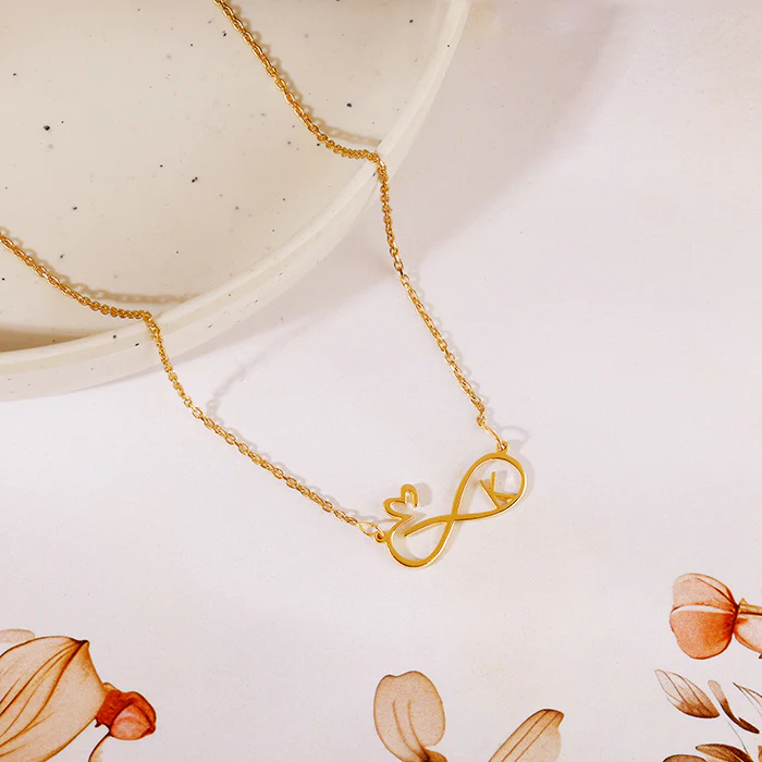 Golden Personalised To Infinity Necklace - Image 3