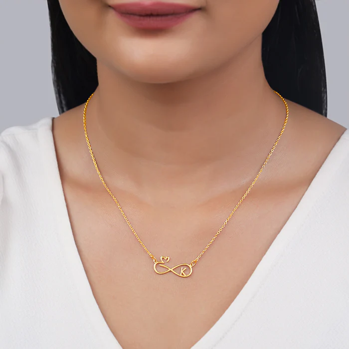 Golden Personalised To Infinity Necklace - Image 4