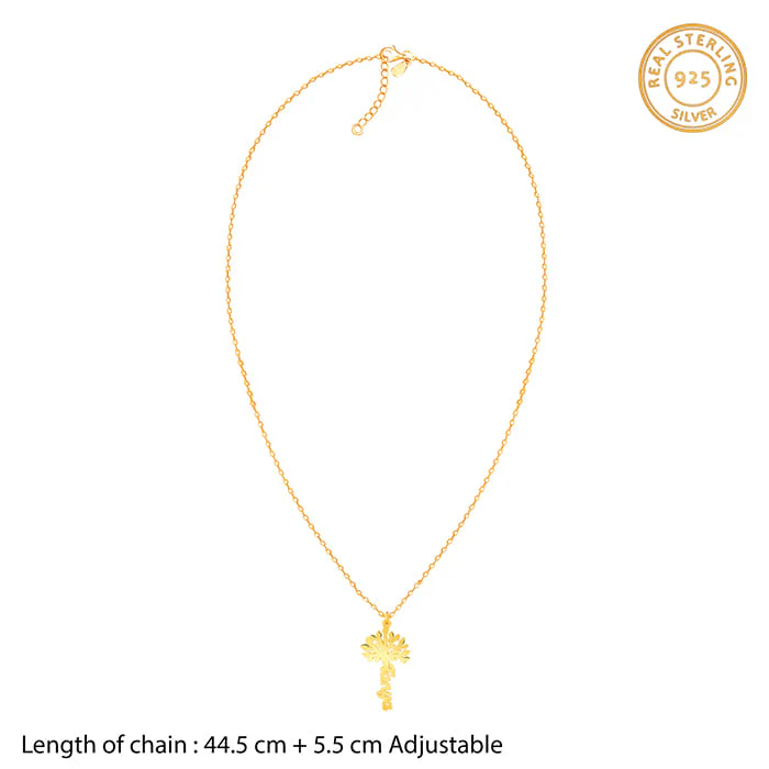 Golden Personalised Tree of Names Pendant with Link Chain - Image 5