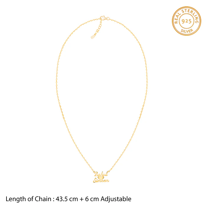 Golden Personalised We Two Pendant - Image 5