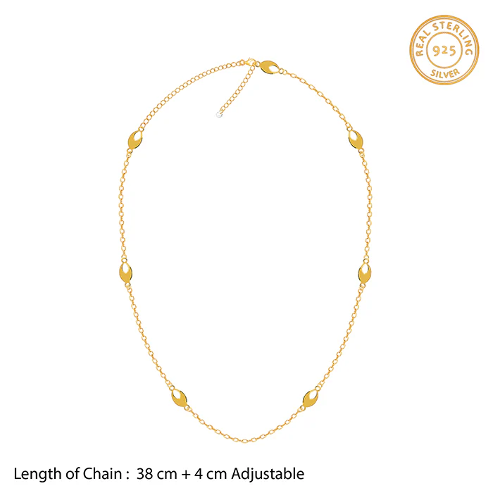 Golden Petal Link Necklace - Image 4