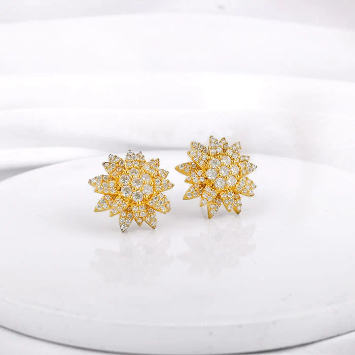 Golden Petals Studs - Image 2
