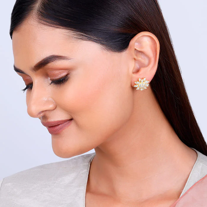 Golden Petals Studs - Image 3