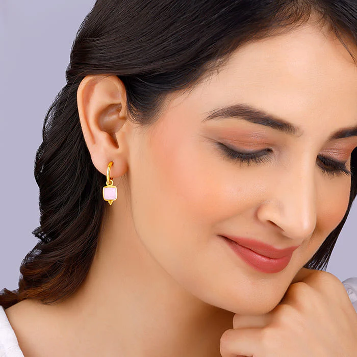 Golden Pink Blush Earrings - Image 3