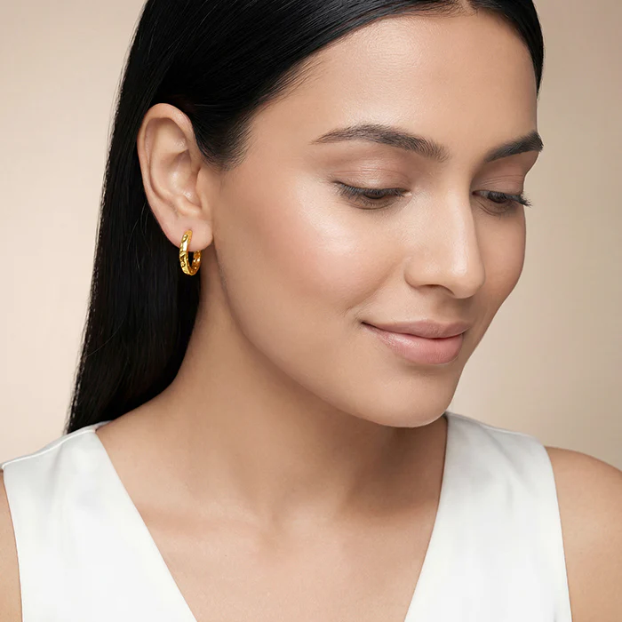 Golden Princess Hoop Earrings - Image 3
