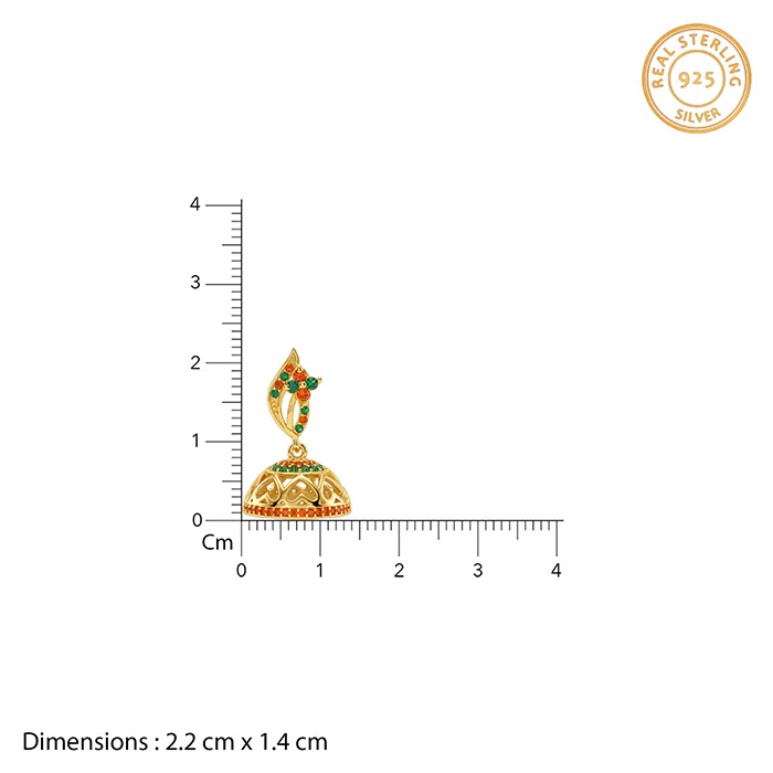 Golden Pushkar Jhumki Earrings - Image 4