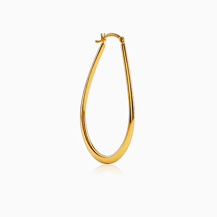 Golden Quiet Curve Hoop Earrings - Image 4