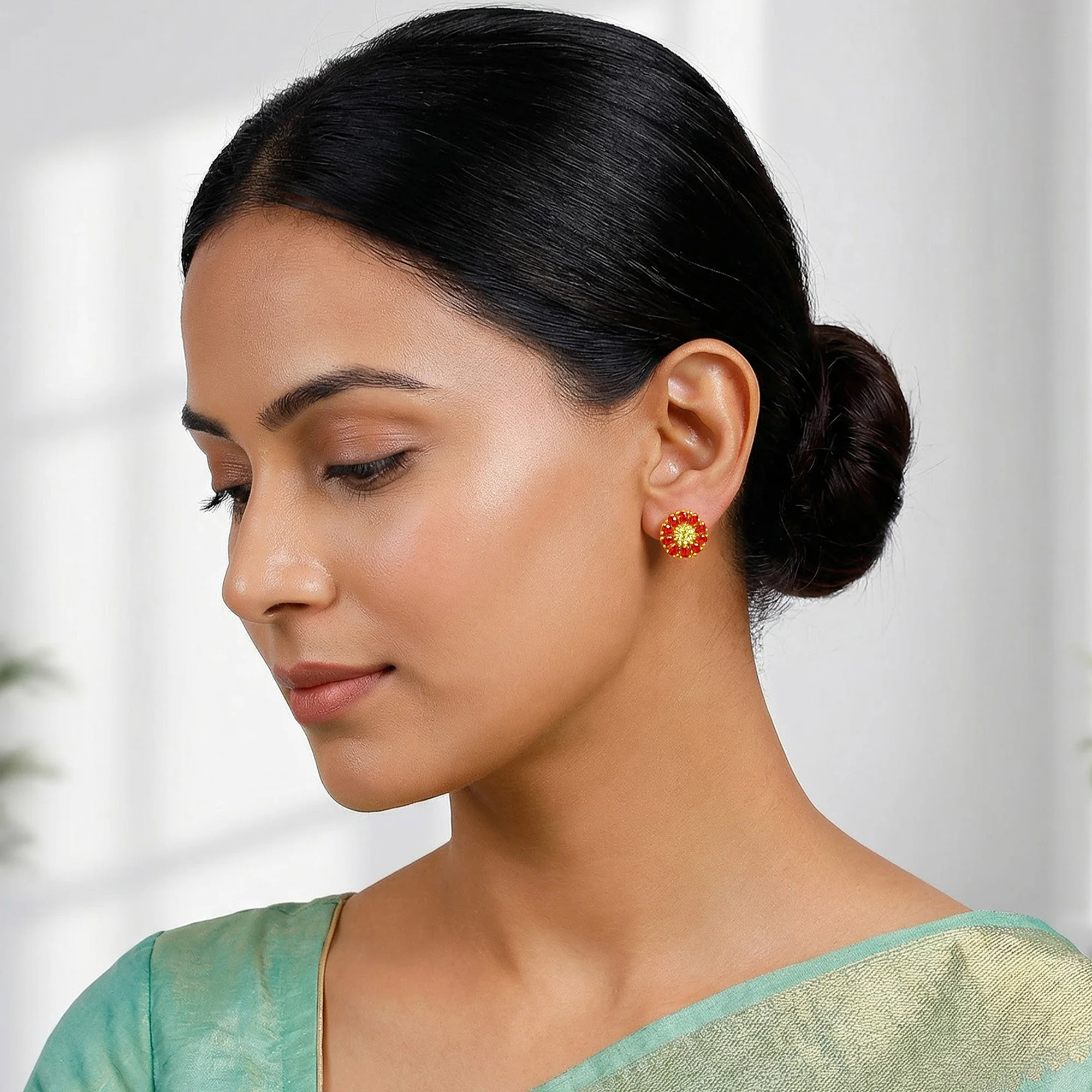 Golden Radha Earrings - Image 3