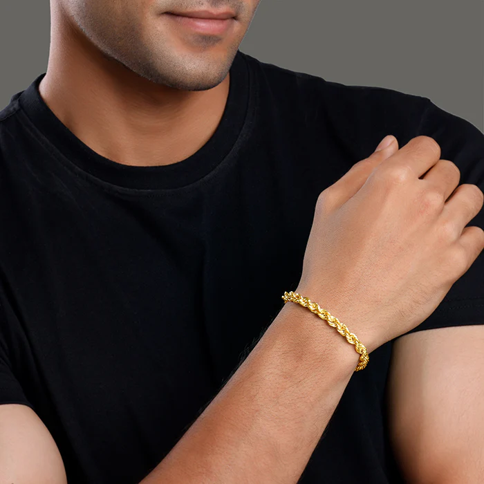Golden Rope Bracelet For Him - Image 3