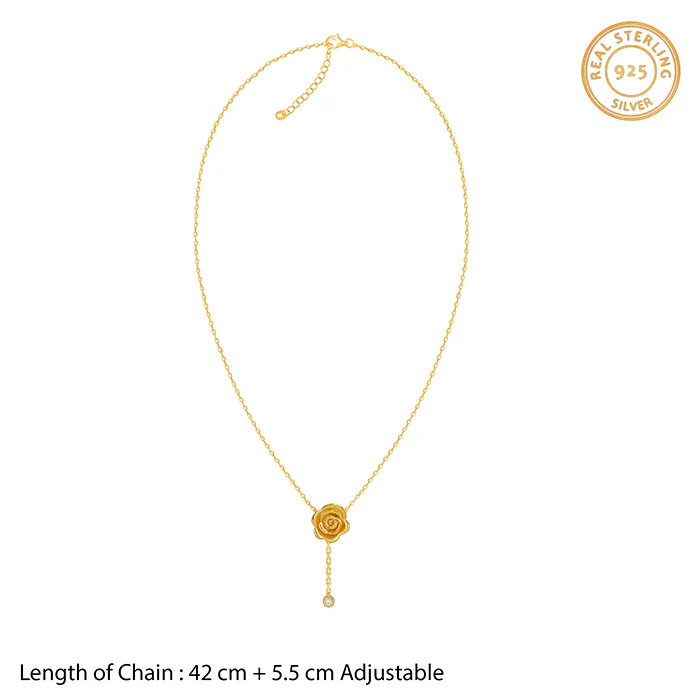Golden Rosaline Lariat Necklace - Image 5