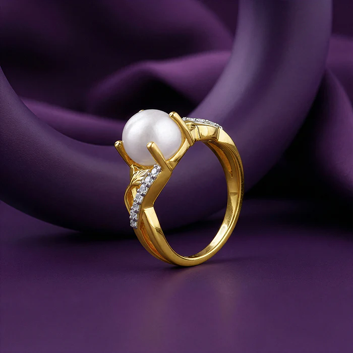 Golden Ruth Pearl Ring (Size 12) - Image 2