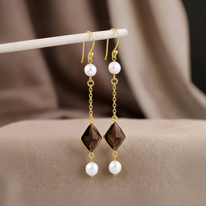 Golden Saoirse Dangler Earrings - Image 2