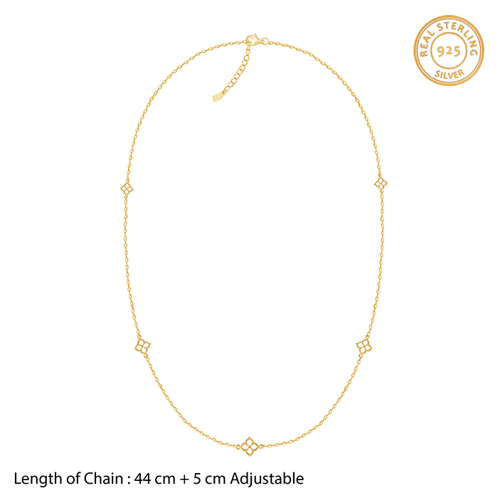 Golden Satin Orbit Necklace - Image 4